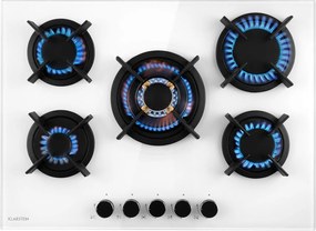 Klarstein Goldflame 5, aragaz pe gaz, 5 arzătoare, arzătoare din alamă, ceramică din sticlă