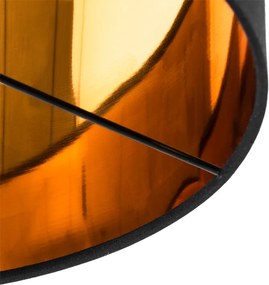 Lampă de podea inteligentă neagră cu rotund auriu, inclusiv WiFi A60 - VT