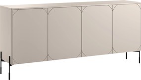 Comodă Sonatia 200 cm cu patru uși - casmir cu picioare negre