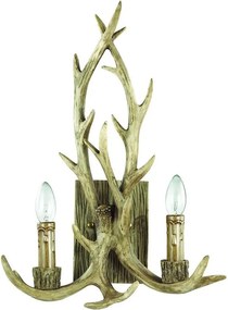 Aplica de perete rustica cu brate in forma de coarne de cerb, fabricat manual, CHALET AP2 115511