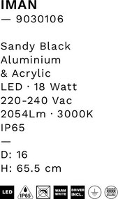 Stalp LED exterior din aluminiu IP65 Iman H-65,5cm