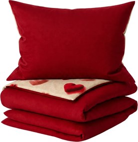 Lenjerie de pat cocolino DUO SENSE HEARTELLE crem microplus/flanel Dimensiune lenjerie de pat: 70 x 90 cm | 140 x 200 cm