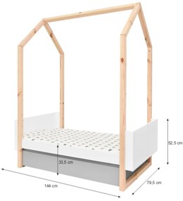 Pat pentru copii, PINETTE 70 x 140 cm