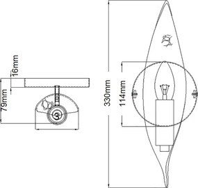 Quintiesse QN-WILLOW1-CBK - Aplică de perete WILLOW, 1xE14/40W/230V, auriu/negru
