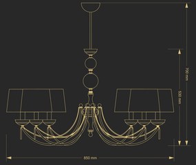 Candelabru 6 brate elegant design clasic Zaffiro