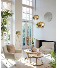 Fotoliu crem cu tapițerie din țesătură bouclé Vinstra – Light &amp; Living