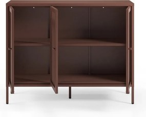 Comodă burgundy din metal 121x90x40 cm Fayna – Marckeric