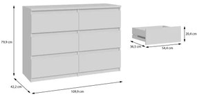 Comodă MAO cu sertare, albă