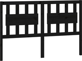 vidaXL Tăblie de pat, negru, 145,5x4x100 cm, lemn masiv de pin