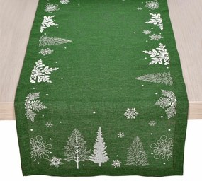 Traversă de masă de Crăciun verde, 40 x 140 cm, 40 x 140 cm
