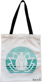 Sacosa de Panza pentru Cumparaturi, Geanta Tote, Yoga 13, Cu fermoar, 38x34.5 cm, Alba, BEKZ®