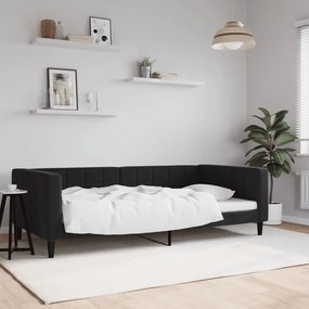 354019 vidaXL Pat de zi, negru, 100x200 cm, catifea