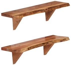 vidaXL Rafturi de perete, 2 buc., 60x20x18 cm, lemn masiv de acacia