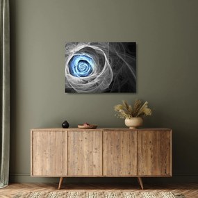 Tablou pe sticlă - Abstract Rose Blue (70x50 cm)