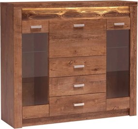 Comoda INFINITY I-08, frasin deschis, PAL melaminat, 137x42x122 cm