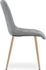 Scaun de masa SPLIT VELVET, gri deschis