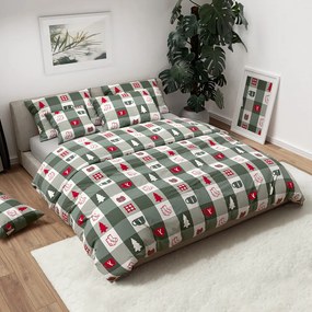 Lenjerie de pat din bumbac CHRISTMAS SOCKS verde Dimensiune lenjerie de pat: 70 x 90 cm | 140 x 200 cm