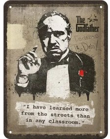 Placă metalică The Godfather - Learn from the streets, (15 x 20 cm)