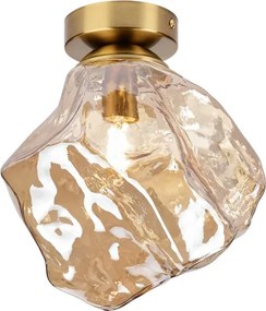 Plafonieră CRISTAL 1xE14/15W/230V alamă/bej fumuriu