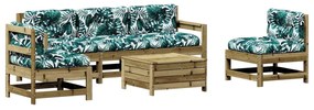3250743 vidaXL Set mobilier de grădină cu perne, 6 piese, lemn de pin tratat