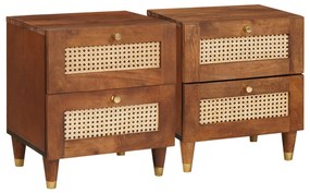 vidaXL Mese de noptieră cu sertar 2 pcs 40 x 33.5 x 46 cm