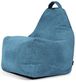 Fotoliu bean bag albastru cu tapițerie din catifea reiată Play Amuse – SLOWDOWN