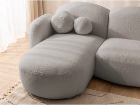 Colțar gri cu tapițerie din țesătură bouclé (în formă de "U") Orbit – Ropez
