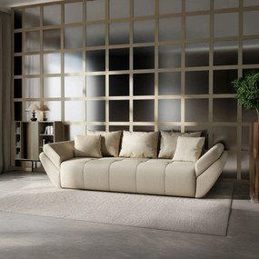 Canapea extensibilă dumonde cu ladă de depozitare si sezut confortabil din spuma high-density, Berlin Enjoy Camel 250x100 cm