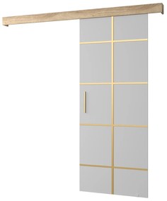 Zondo Uși culisante Sharlene III (alb mat + stejar sonoma + auriu). 1043710