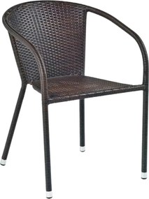 Scaun de ratan MIDAS, maro inchis, ratan sintetic/otel, 57x57x78 cm
