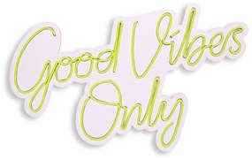 Decoratiune luminoasa LED de perete Good Vibes Only 2 Galben 37x62x2 cm