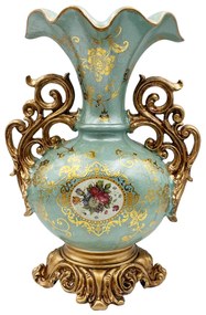 Vaza decorativa PAULETTE, Bleu turcoaz, 22x30cm