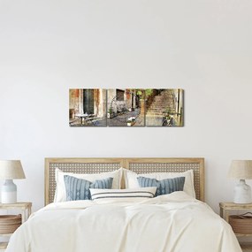 Tablou - Străzile vechi din Roma (cu ceas) (90x30 cm)