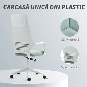 HOMCOM Scaun pentru Birou sau Gaming în Material Textil cu Spătar Înalt Verde | Aosom Romania