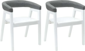 vidaXL Scaune de dining 2 pcs Alb 54 x 57 x 73 cm