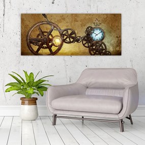 Tablou cu aparatele istorice ale ceasurilor (120x50 cm)