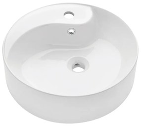 Lavoar pe blat Invena Marbella rotund 46 cm alb