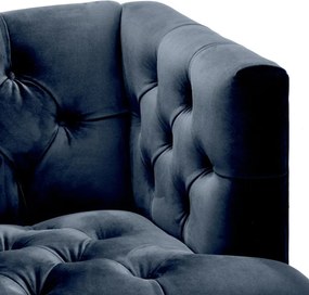 Fotoliu elegant design LUX Castelle, catifea albastra