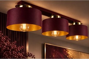 Plafonieră IGNIA 3xE27/60W/230V vișinie/aurie