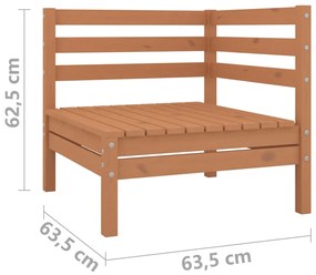 Set mobilier de gradina, 3 piese, maro miere, lemn masiv de pin maro miere, 1