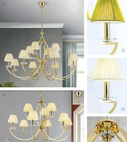 Candelabru cristal Swarovski elegant de lux Avala 12L 24K gold plated