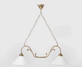 Candelabru 2 brate din alama si abajur ceramic Zefira