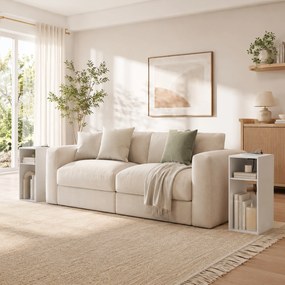 HOMCOM Set de 2 Măsuțe de Cafea Moderne cu 2 Prize AC și 2 Porturi USB, Alb | Aosom Romania