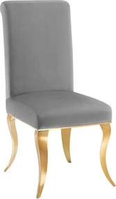 Set 2 scaune stil baroc Modern Barock, gri/ auriu