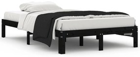 810364 vidaXL Cadru de pat, negru, 120x200 cm, lemn masiv de pin