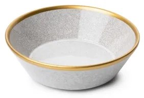 Set de 16 piese pentru masă, porțelan, gri/auriu