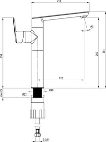 ARNIKA Baterie pentru chiuvetă, înalt Finisaj: Antracit BQA_D20K
