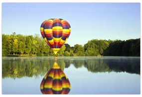Tablou cu balon cu aer cald pe un lac (90x60 cm)