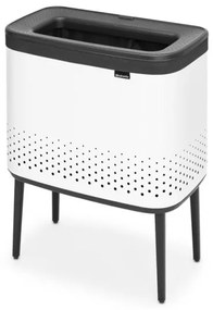 Cos de rufe Brabantia Bo 1004174, 60 L, Umplere fara deschidere, Orificii aerisire, Picioare reglabile, Alb