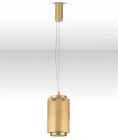 Pendul LED modern, Metal, Sticla, Chihlimbar, VESPER